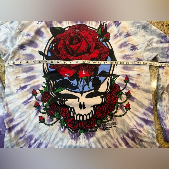 Grateful Dead 2XL Summer Tour 2023 Tie Dye Skull Roses Long Sleeve Dead & Co - Picture 4 of 8